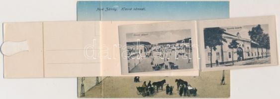 Érsekújvár, Fő tér, piac, Schulcz testvérek kiadása / main square, market, leporellocard