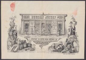 1875 Bp. Hubenay József Vegyeskereskedésének Ferenc Salvator főherceg (1866-1939) számára kiállított...