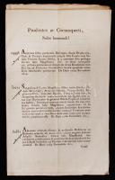 1814-1815 Körözvények latin és német nyelven, az egyes esetek, illetve a körözött személyek leírásával, többek között Brunszvik József (1750-1827) cs. és kir. kamarás, országbíró és Mailáth János gróf (1786-1855) történetíró, költő aláírásával, rányomott szárazpecséttel