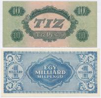 1944. 10P "A Vöröshadsereg Parancsnoksága" + 1946. 1.000.000.000MP T:III,I