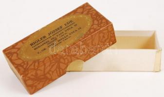 Régi "Riegler József Ede Papírneműgyár RT." feliratú karton dobozka, belül ragasztott, 5×1...