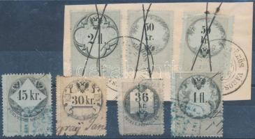 1854-1866 7 db osztrák pénzügyigazgatási illetékbélyeg