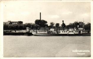 Magyarkanizsa, Tisza part, gőzhajó / river, steamship (EK)