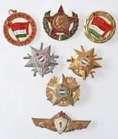 7db klf szocialista fém jelvény, közte "Kiváló Ifjúsági Vezető", Hűség a Néphez - Hűség a Párthoz", "Katonai Tízpróba (KTP)" T:vegyes