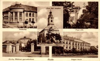 Bicske, Peyer villa, Kultúrház, Horthy Miklosné gyermekotthon, Polgári iskola