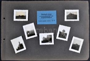 Felvidéki kirándulás (Krasznahorka, Kassa, Rozsnyó) cca 1930, 34db fotó, belépőjegyek, villamosjegy, szállójegy. 23 x 33cm