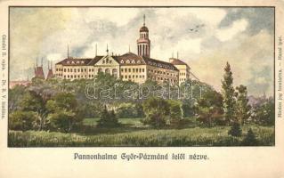 Pannonhalma, Győr-Pázmánd felől nézve, s: Gündel B.