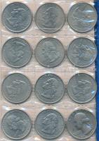 Vegyes: Amerikai Egyesült Államok 1976-2003. 1/4$ CuNi (20xklf) + Kanada 1967-2000. 25c Ag és Ni (10...