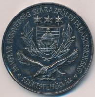 DN Magyar Honvédség Szárazföldi Parancsnokság, Székesfehérvár ezüstözött fém emlékplakett dísztokban (60mm) T:1-
