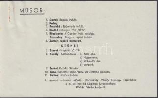 cca 1940-1944 Meghívó a Magyar Szárnyak repülésügyi folyóirat által rendezendő repülő estre