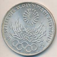NSZK 1972D 10M Ag "Olimpia-München/Olimpiai Láng" T:2 GFR 1972D 10 Mark Ag "Olympic G...