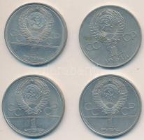 Szovjetunió 1977-1980. 1R Cu-Ni-Zn (4x) T:2 Soviet Union 1977-1980. 1 Rouble Cu-Ni-Zn (4x) C:XF