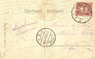 Katwijk aan Zee, Oude Kerk coat of arms, stamps Emb. litho