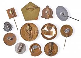 12db vegyes kitűző és jelvény főleg a szocialista időszakból, közte zománcozottak is T:vegyes