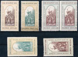 Millennium kiállítás 1896 6 db levélzáró bélyeg