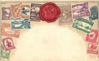 New Zealand, Set of stamps, Ottmar Zieher Philatelie-Ansichtskarte No. 59 Emb. (EK)