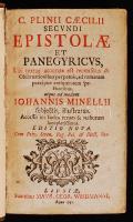 Plinius Caecilius Secundus, Caius: Epistolae et panegyricus. Ed. Iohannes Minellius [Jan Minelli]. Lipsiae, 1741, Maur. Georg. Weidmann. Gazdag kommentáranyaggal ellátva. Későbbi kartonált papírkötésben, jó állapotban.