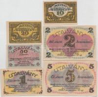 Budapest / Metro Vízmérőgyár Rt. 1920-1922. 10f + 20f + 50f + 1K + 2K + 5K utalvány T:I,I-