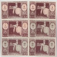 Szombathely 1920. "Uránia Mozgófénykép-színház" 10f + 20f + 50f + 1K + 2K + 5K utalvány T:...