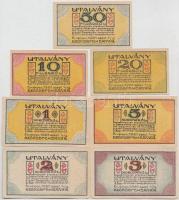 Székesfehérvár 1921. "Légszeszgyár és Vegyiművek Részv.-Társ." 10f + 20f + 50f + 1K + 2K +...