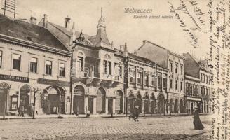 Debrecen, Kossuth utca, ifj. Gyürky Sándor papírkereskedése és kiadása, Csokonai nyomda (ázott sarok / wet corner)