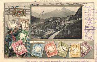 Berchtesgaden, Bayern; stamps Emb. litho