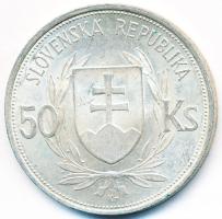 Szlovákia 1944. 50K Ag "Függetlenség 5. évfordulója" T:2- Slovakia 1944. 50 Korun Ag "5th Anniversary of Independence" C:VF Krause KM#10