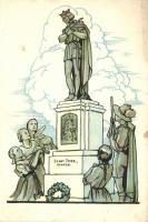 Scout with the statue of Saint Emeric of Hungary (EK)