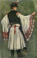 Mezőkövesdi matyó legény / hungarian folklore, artist signed