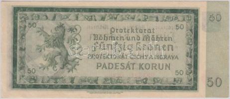 Német 3. Birodalom/Cseh-Morva Protektorátus 1940. 50K vágáshibával T:III
German Third Reich/Protecto...