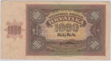 Független Horvát Állam 1941. 1000K T:III
Independent State of Croatia 1941. 1000 Kuna C:F
Krause 4