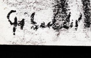 Olvashatatlan jelzéssel: Férfi fej. Szén, papír, 30×21 cm