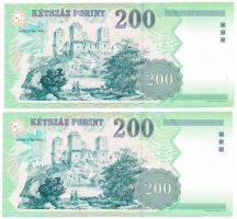 1998. 200Ft "FH" (2x) sorszámkövető T:I
