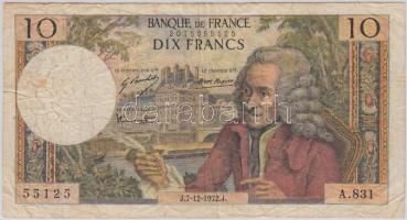 Franciaország 1971-1973. 10Fr T:III- tűlyuk France 1971-1973. 10 Francs C:VG needle hole Krause 147d