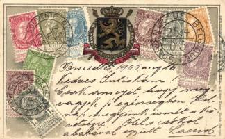 Postes Belgique, Belgium - set of stamps, Ottmar Ziehers Carte philatelique Emb. litho