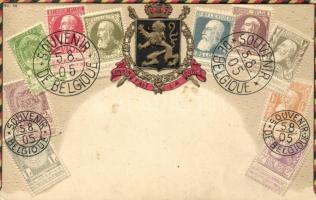 Postes Belgique, Belgium - set of stamps, Ottmar Ziehers Carte philatelique No 54. Emb. litho