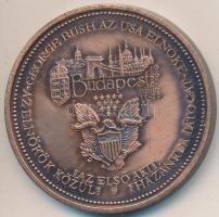 Bozó Gyula (1913-2004) 1989. "George Bush látogatása Magyarországon" fényes Br emlékérem (...