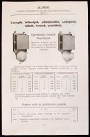 cca 1906-1910 Újpest, Egyesült Izzólámpa és Villamossági Részvénytársaság árlapja csengőkről, billentyűkről, villámhárítókról stb., 24p