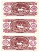 1992. 100Ft (3x) közte egymást követő sorszámok is T:I-