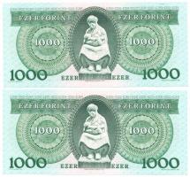 1992. 1000Ft (2x) "D" egymást követő sorszámmal T:I