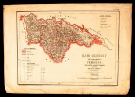 cca 1900 A Báni kerület közigazgatási térképe, hivatalos adatok alapján rajzolta Hátsek Ignác, 38x27 cm
