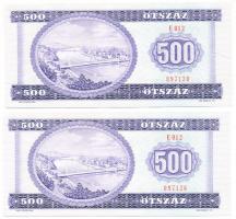1990. 500Ft (2x) egymáshoz közeli sorszámmal T:I-