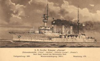 SM Grosser Kreuzer Hansa, Marine-Erinnerungskarte Nr. 90A / German navy