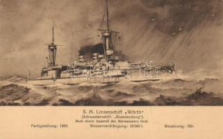 SM Linienschiff Wörth, Marine-Erinnerungskarte Nr. 77A / German navy