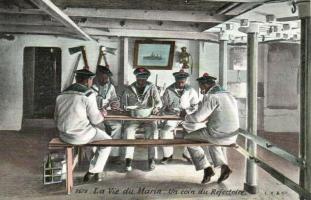 La Vie du Marin. Un coin du Refectoire / inside a French ship, dining hall