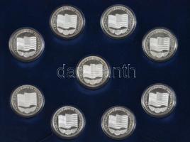 NSZK 1989-1990. "Német-Amerikai Barátság" sorozat, benne 9db klf Ag emlékérem, eredeti dís...