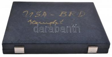 NSZK 1989-1990. "Német-Amerikai Barátság" sorozat, benne 9db klf Ag emlékérem, eredeti dís...