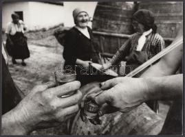 cca 1950-1960 Szüreti koccintás, 24x18 cm