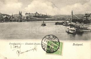 Budapest, Erzsébet híd, hajók (EK)