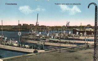 Constanta port, Vedere spre port cu silozurile / steamships